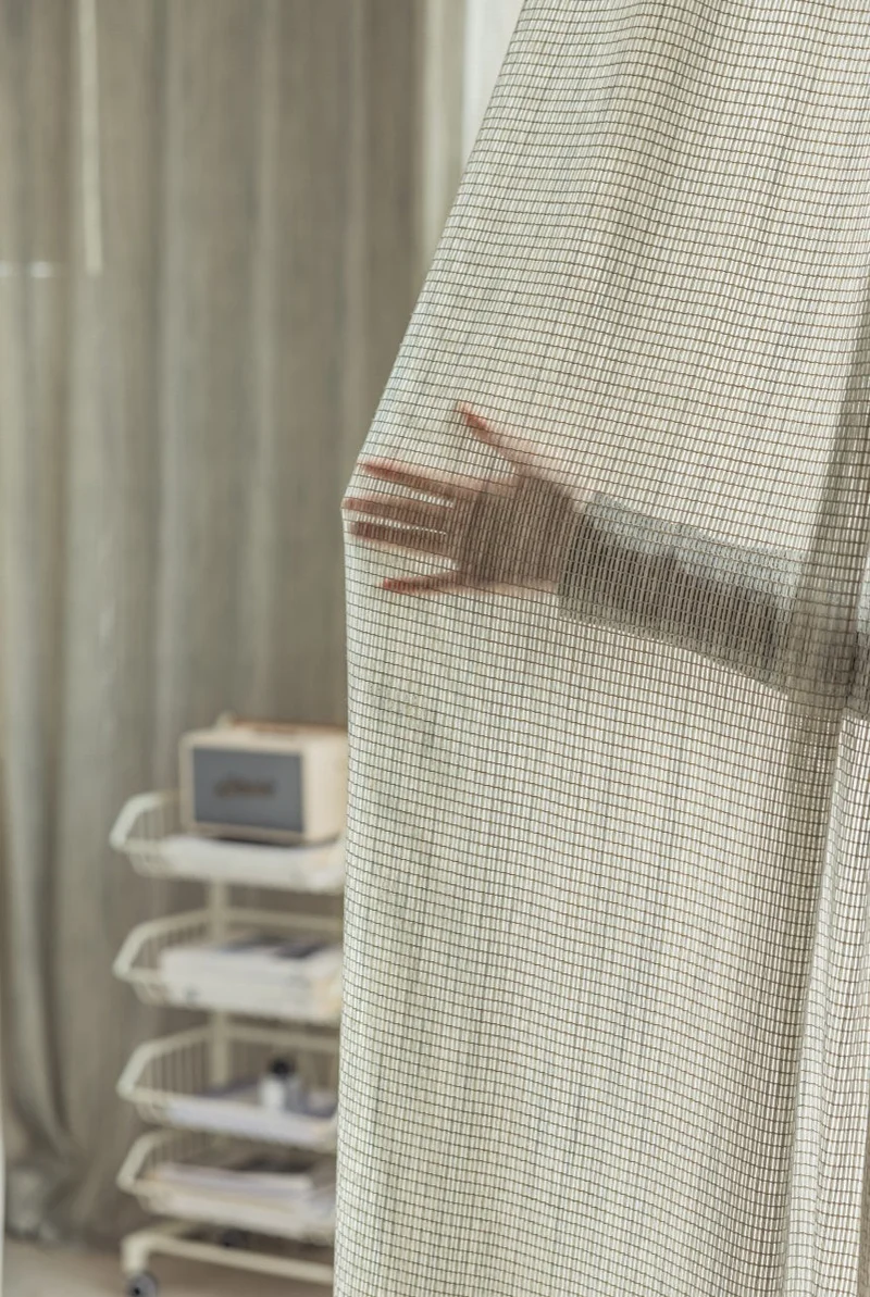 Smoky Green Mountain Mist Net Curtains, Germany-Imported Sheer Drapes