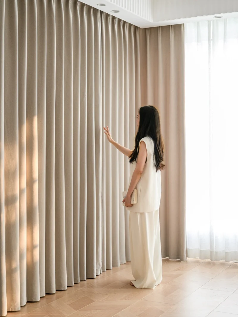 Luxurious Cashmere Blackout Curtains Pleated, Luxury Curtains