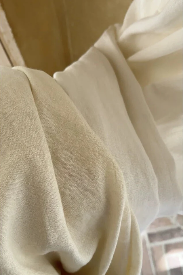 Ivory White Linen Curtains - 100% Linen, Perfect for Living, Dining Rooms and Studies