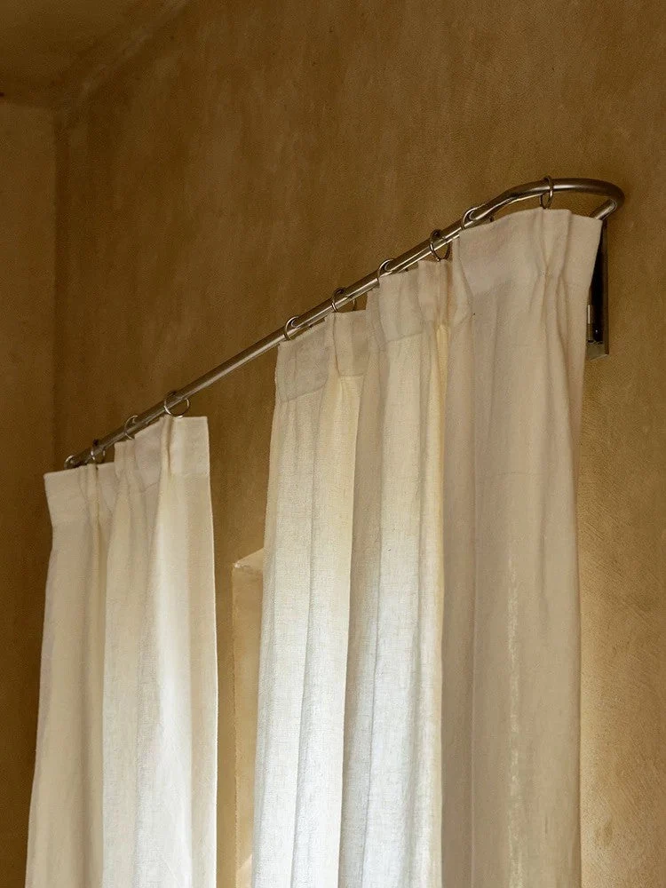 Ivory White Linen Curtains - 100% Linen, Perfect for Living, Dining Rooms and Studies