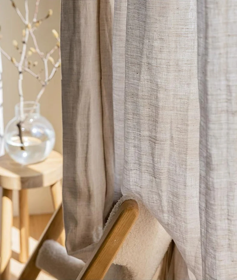 Linen Curtain Panels in Natural Faux - French-Imported, 100% Linen