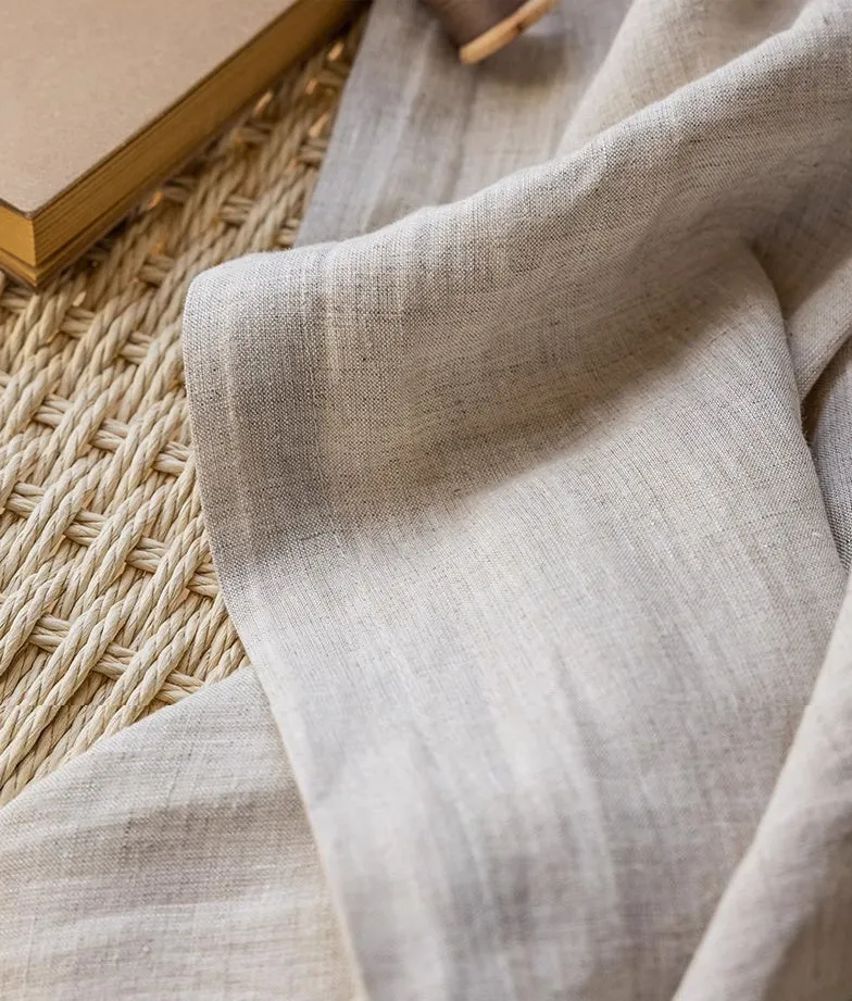 Linen Curtain Panels in Natural Faux - French-Imported, 100% Linen
