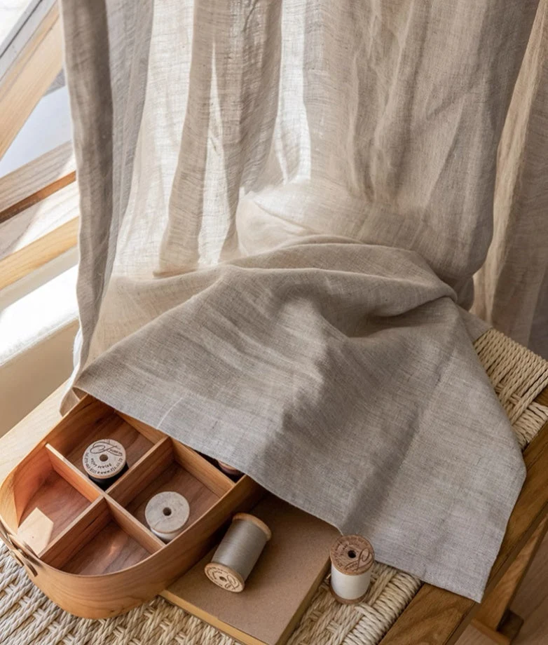 Linen Curtain Panels in Natural Faux - French-Imported, 100% Linen
