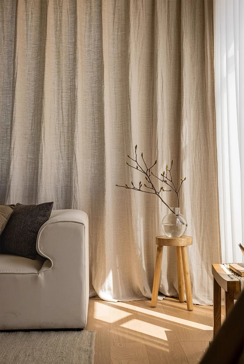 Linen Curtain Panels in Natural Faux - French-Imported, 100% Linen