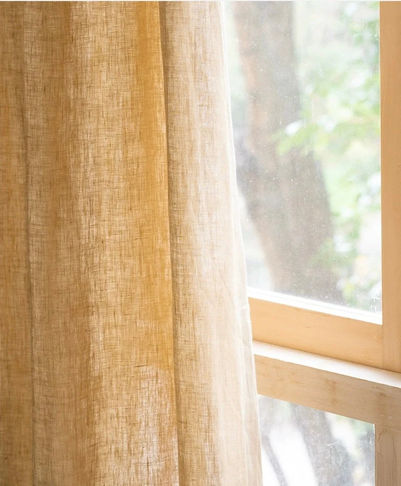 Mustard Yellow Curtains - French-Imported, 100% Linen