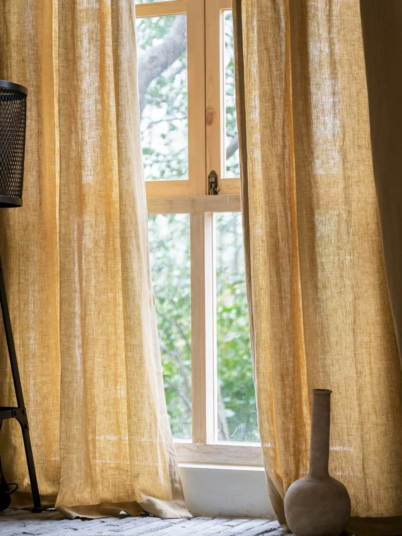 Mustard Yellow Curtains - French-Imported, 100% Linen