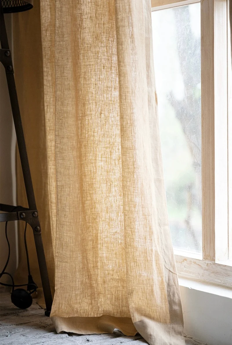Mustard Yellow Curtains - French-Imported, 100% Linen