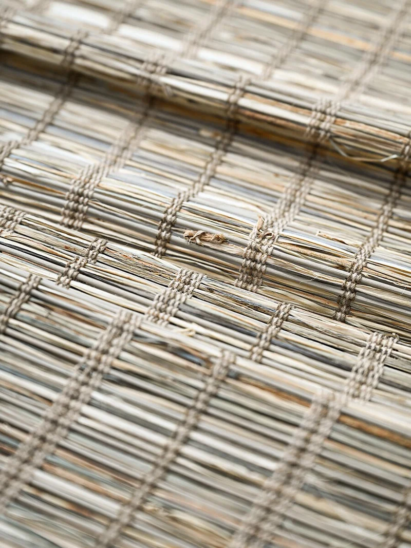 Natural Jute Woven Roman Shades – Cinnamon | Custom Bamboo Shades for Living Room & Bedroom