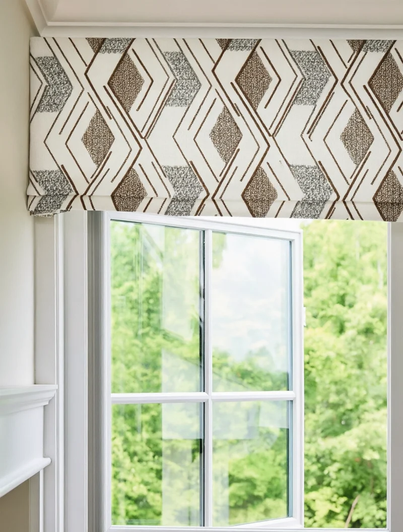 Luxury Patterned Roman Shades in French Embroidery