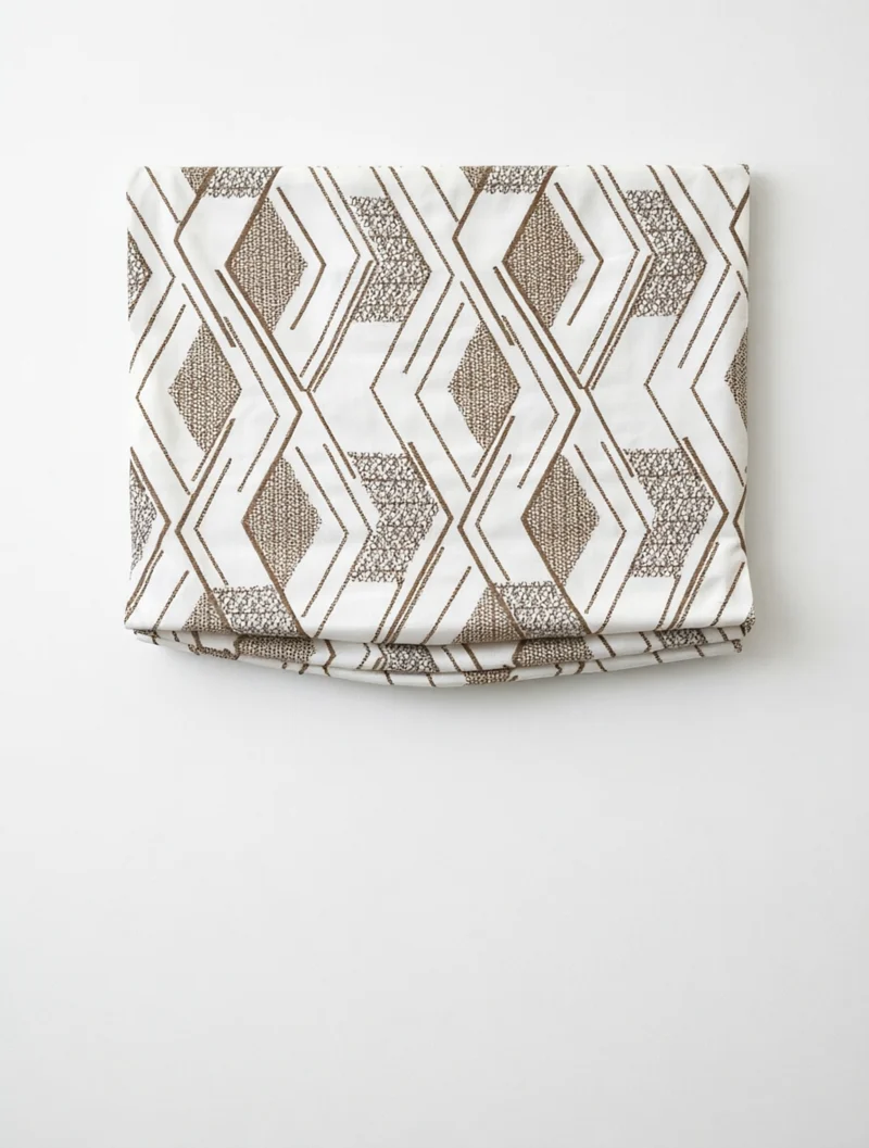 Luxury Patterned Roman Shades in French Embroidery