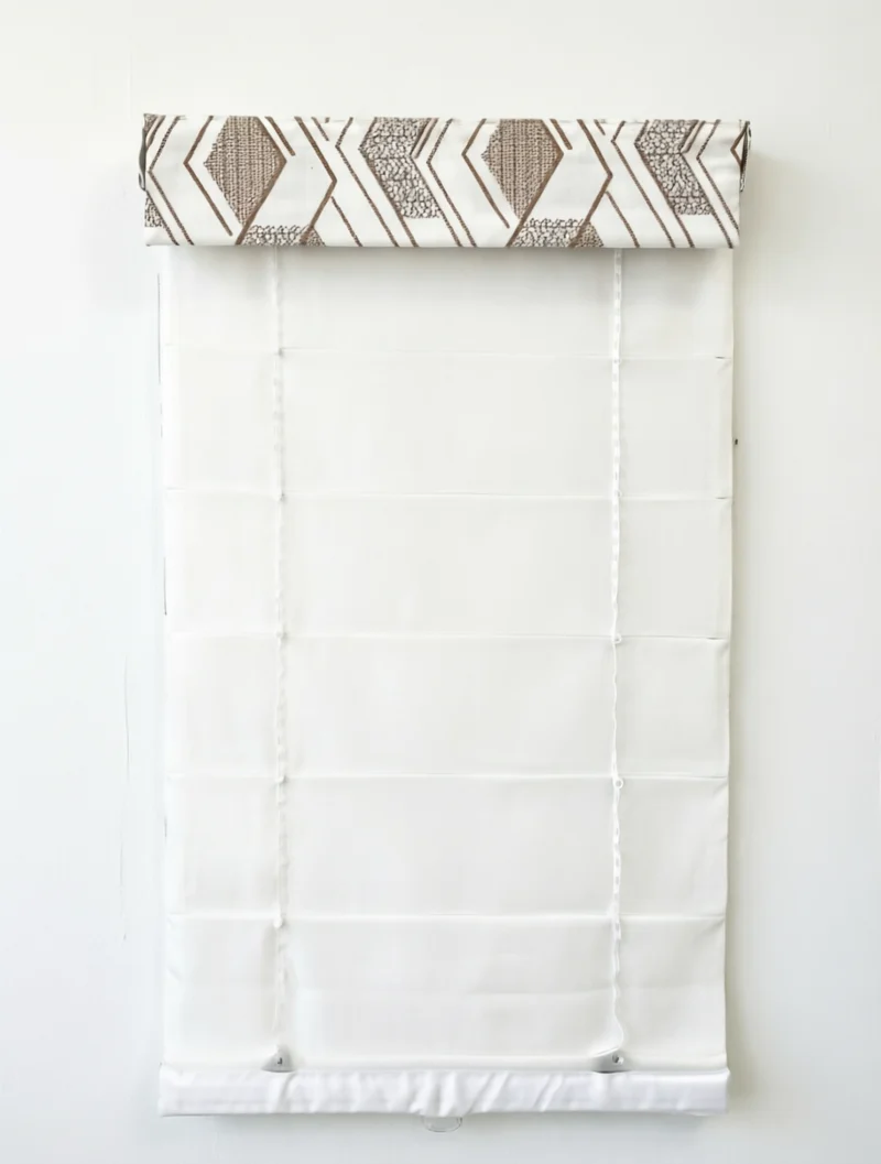 Luxury Patterned Roman Shades in French Embroidery