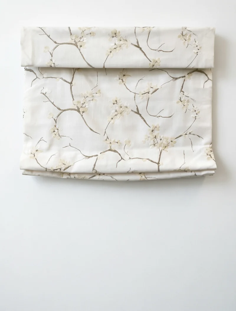 Luxury Patterned Roman Shades in French Embroidery