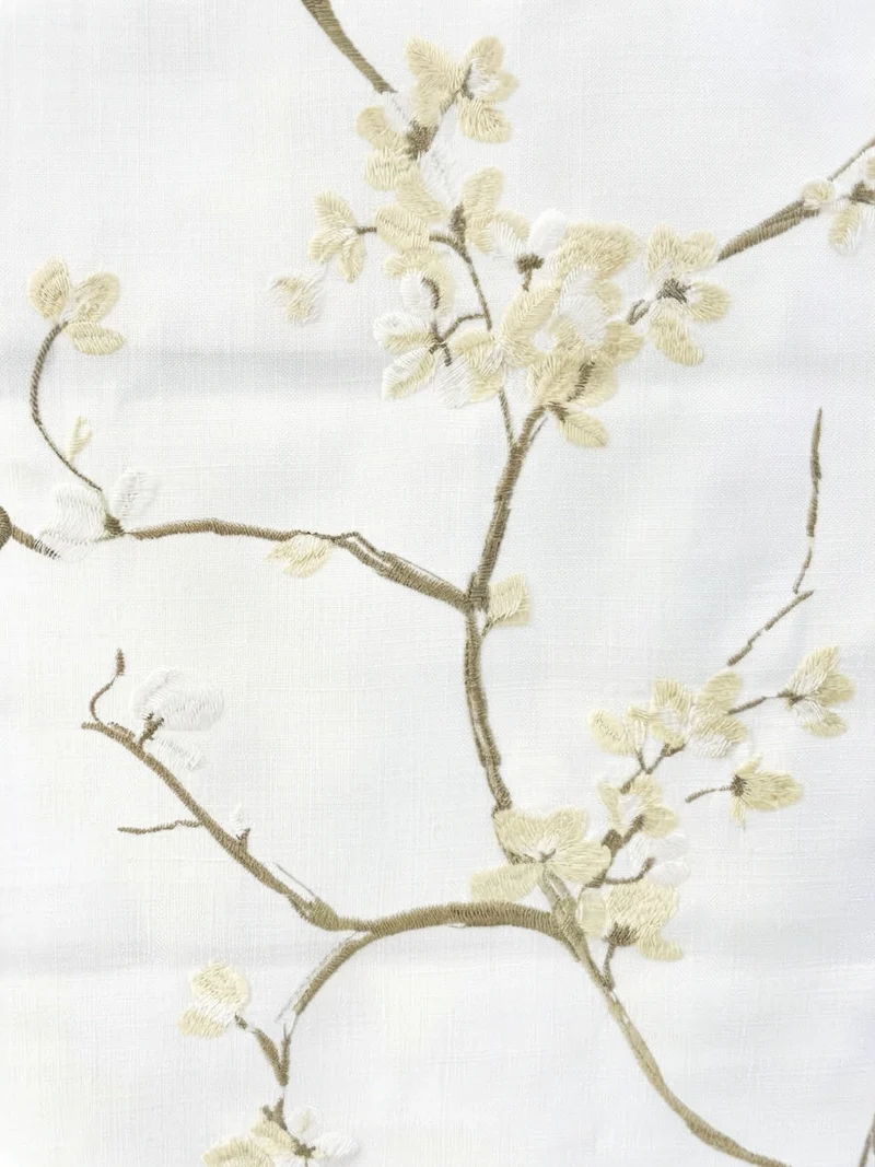 Luxury Patterned Roman Shades in French Embroidery