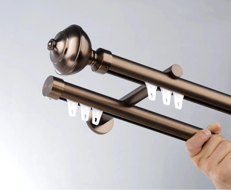 Custom Luxury Traverse Curtain Rods, Heavy-Duty Sliding Rods for Ripple Fold, Pleated & Bay Window Drapes
