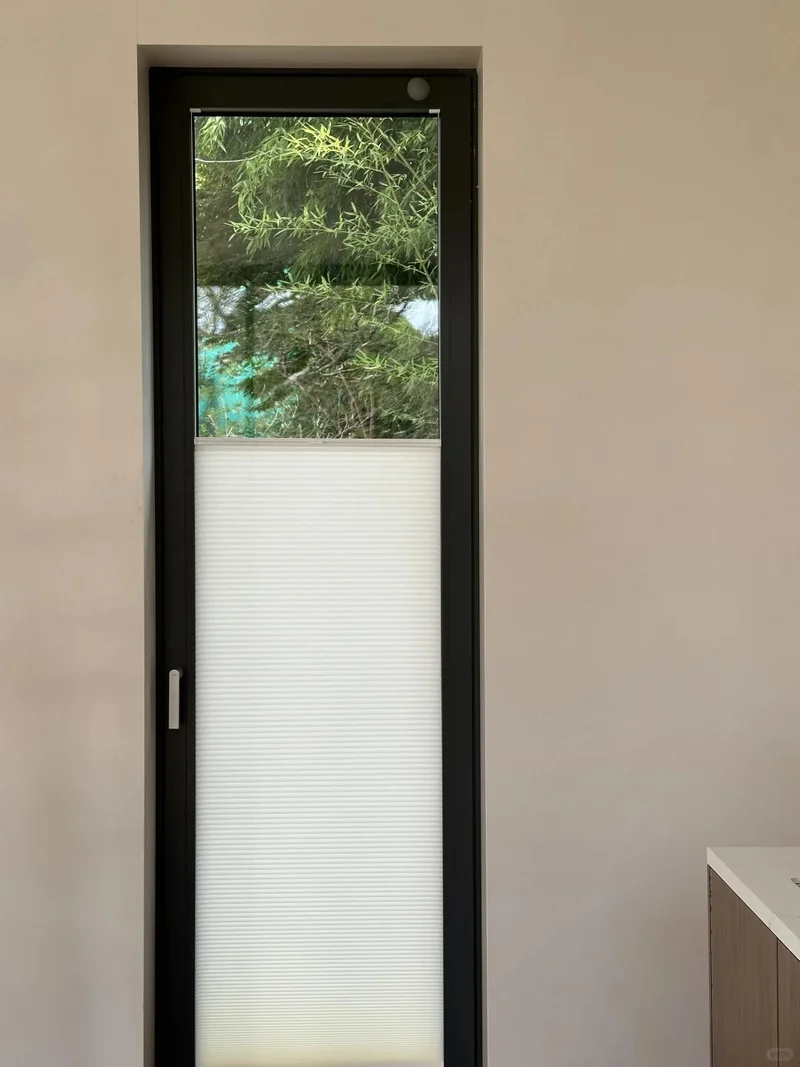 Glass Door Blinds No Drill Honeycomb Shades, 1" Cellular Cell