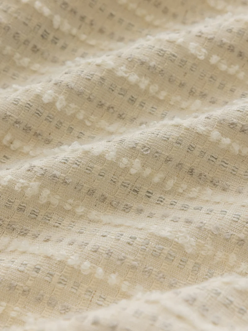 Agnes Martin White Blackout Curtains with Subtle Stripes
