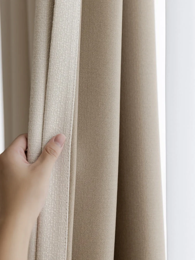 Heavyweight Linen Blend White Blackout Curtains