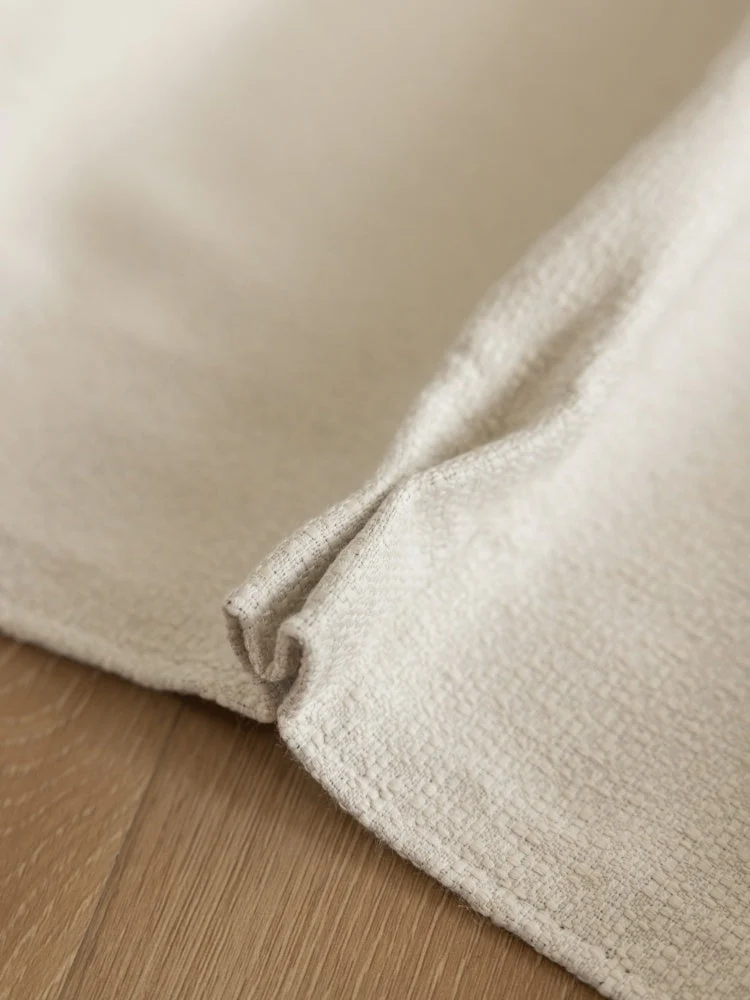 Heavyweight Linen Blend White Blackout Curtains