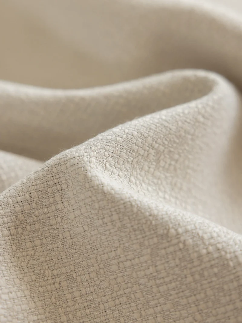 Heavyweight Linen Blend White Blackout Curtains