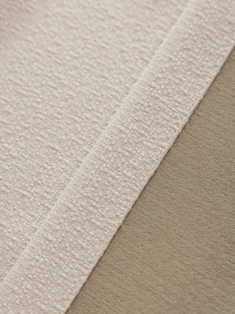 Heavyweight Linen Blend White Blackout Curtains