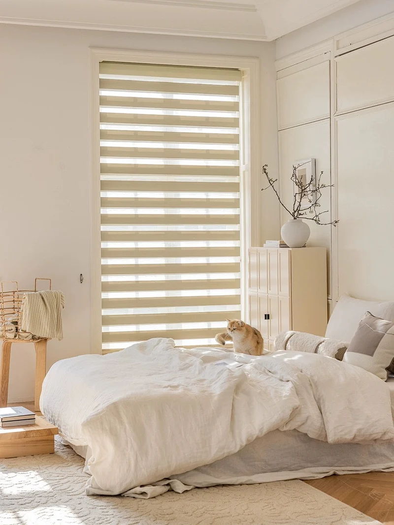 Zebra Blinds - Dual Layer Light Control & Privacy, Cordless Waterproof Shades