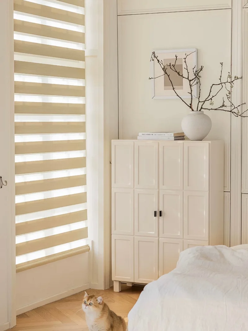 Zebra Blinds - Dual Layer Light Control & Privacy, Cordless Waterproof Shades