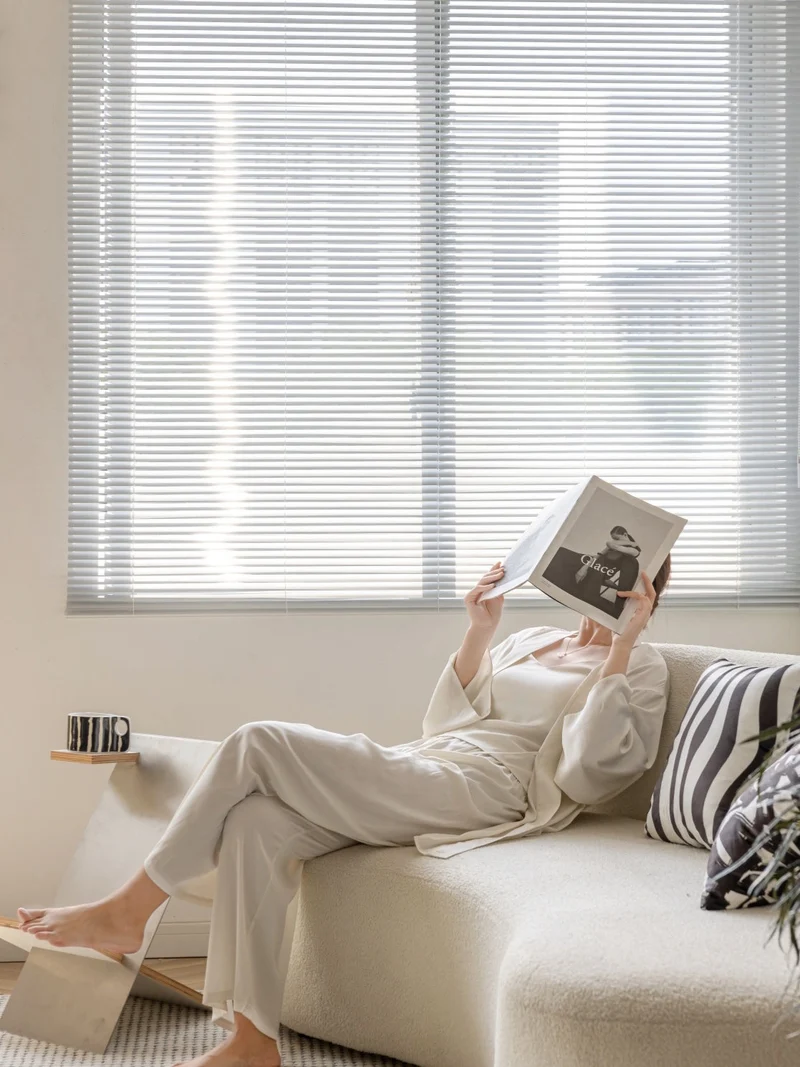No Drill Cordless Vinyl Blinds – Durable Aluminum, Water & Oil Resistant, Ideal for Mini Windows