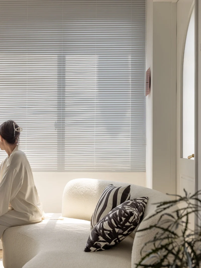 No Drill Cordless Vinyl Blinds – Durable Aluminum, Water & Oil Resistant, Ideal for Mini Windows