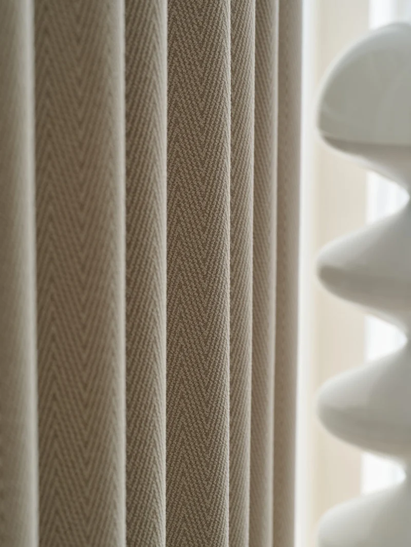 Herringbone Blackout Curtains for Bedroom
