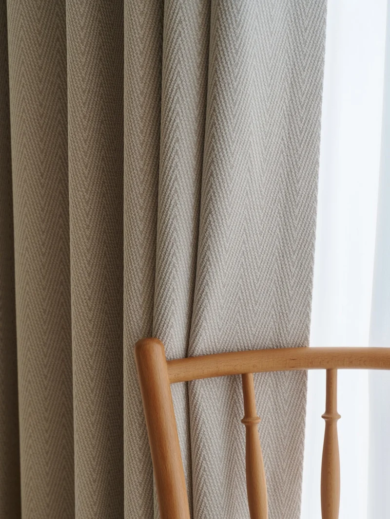 Herringbone Blackout Curtains for Bedroom