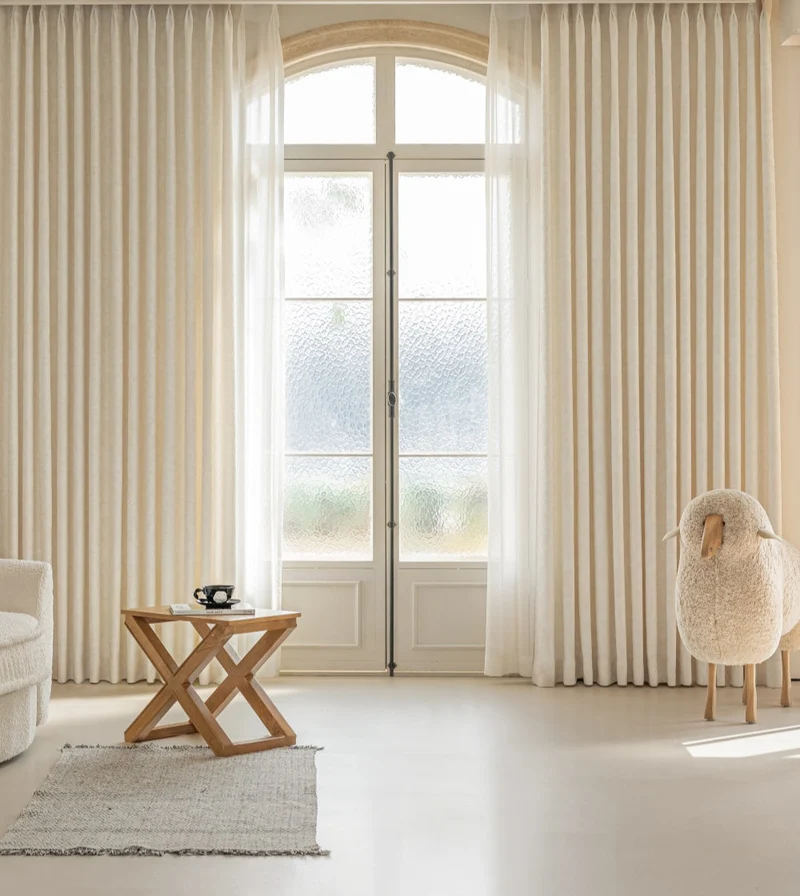 French Embossed Floral White Blackout Curtains for Living Room