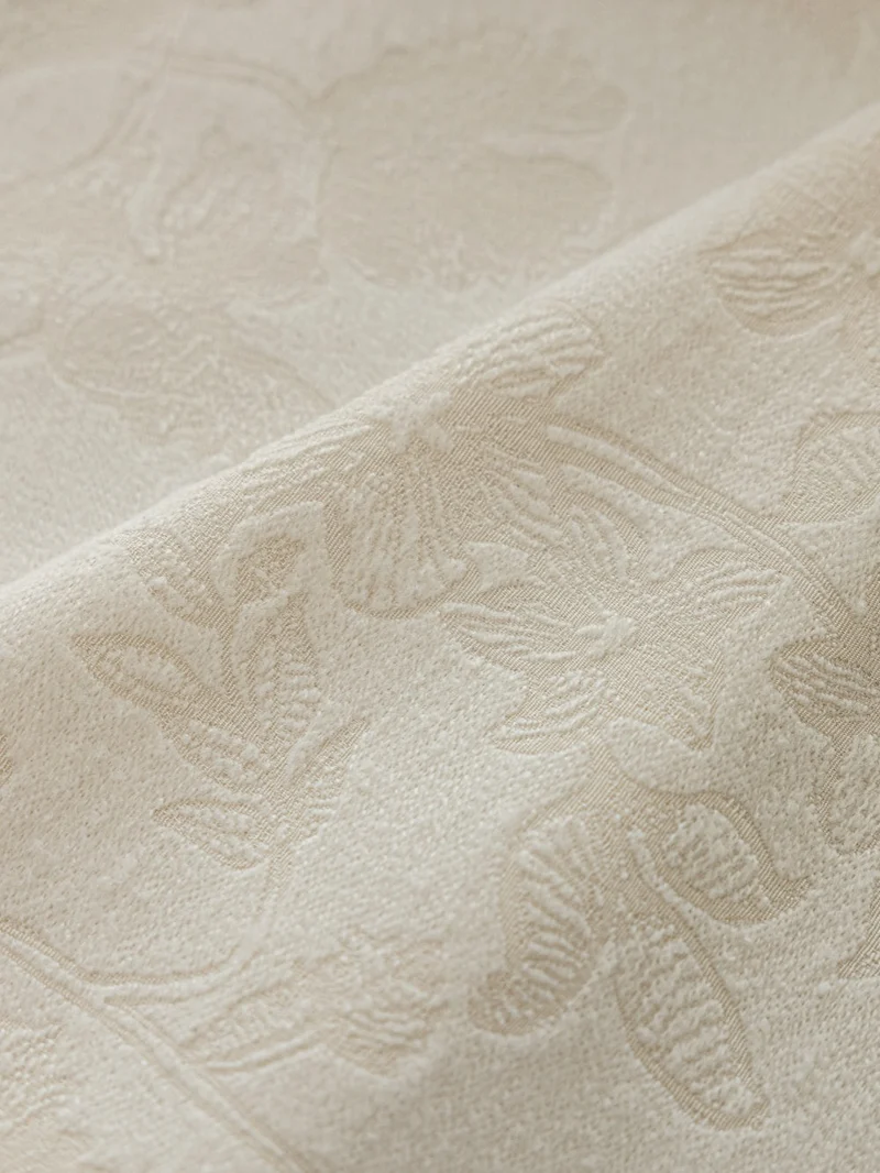 French Embossed Floral White Blackout Curtains for Living Room