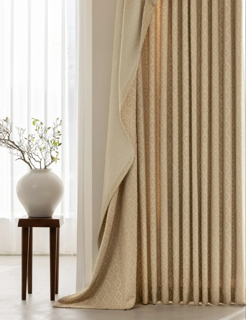 Paul Cézanne Luxury Textured Geometric Curtains Modern Drapery