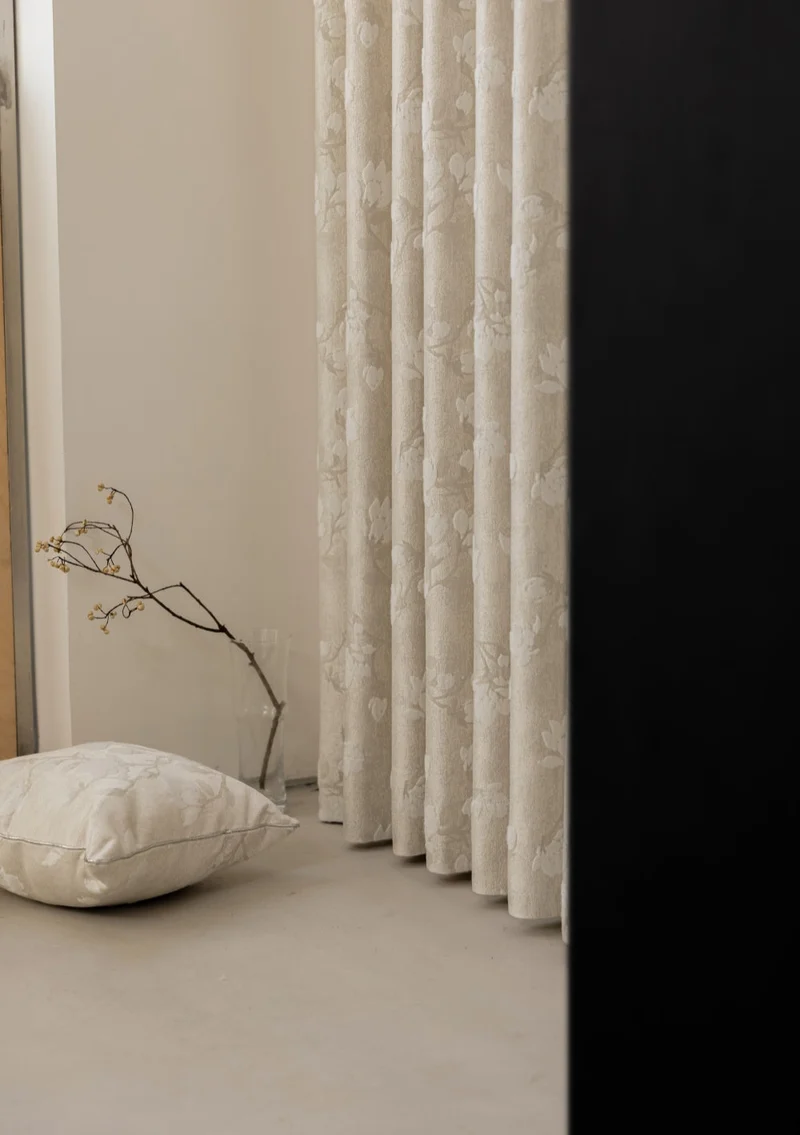 Luxury Magnolia Floral Embroidered Pattern Curtains