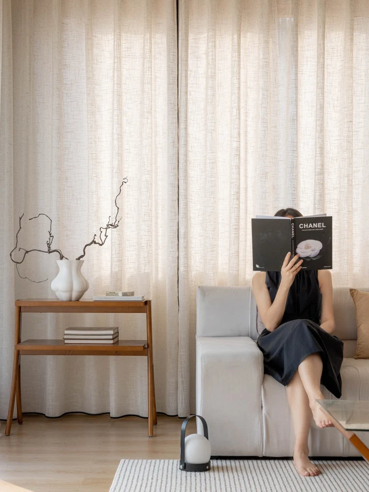 Premium Sheer Linen Curtains for Living & Dining Room