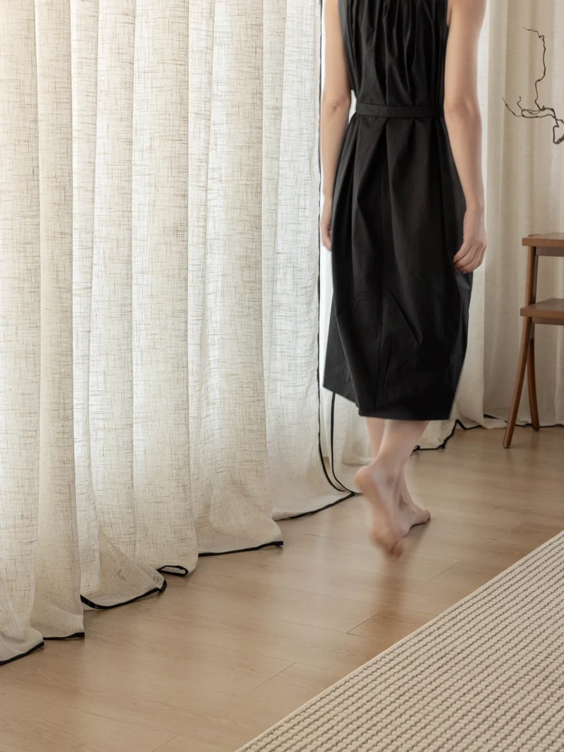 Premium Sheer Linen Curtains for Living & Dining Room