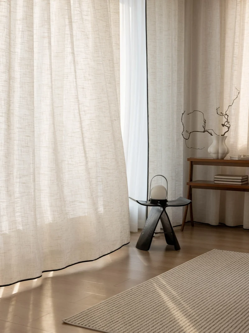 Premium Sheer Linen Curtains for Living & Dining Room