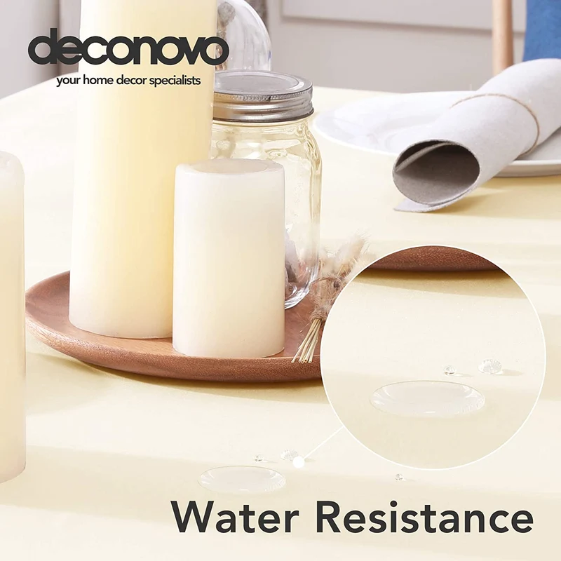 Deconovo Lotuseffekt Wasserabweisend Tischdecke Tischwäsche
