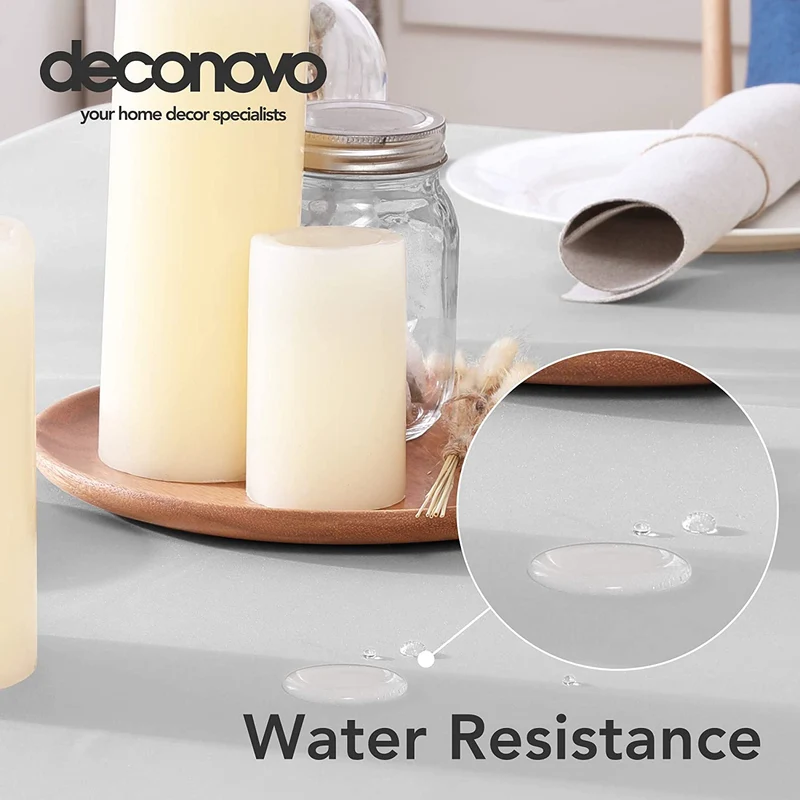 Deconovo Lotuseffekt Wasserabweisend Tischdecke Tischwäsche