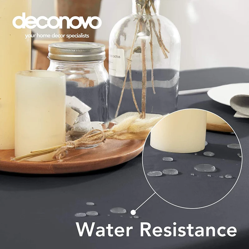 Deconovo Lotuseffekt Wasserabweisend Tischdecke Tischwäsche