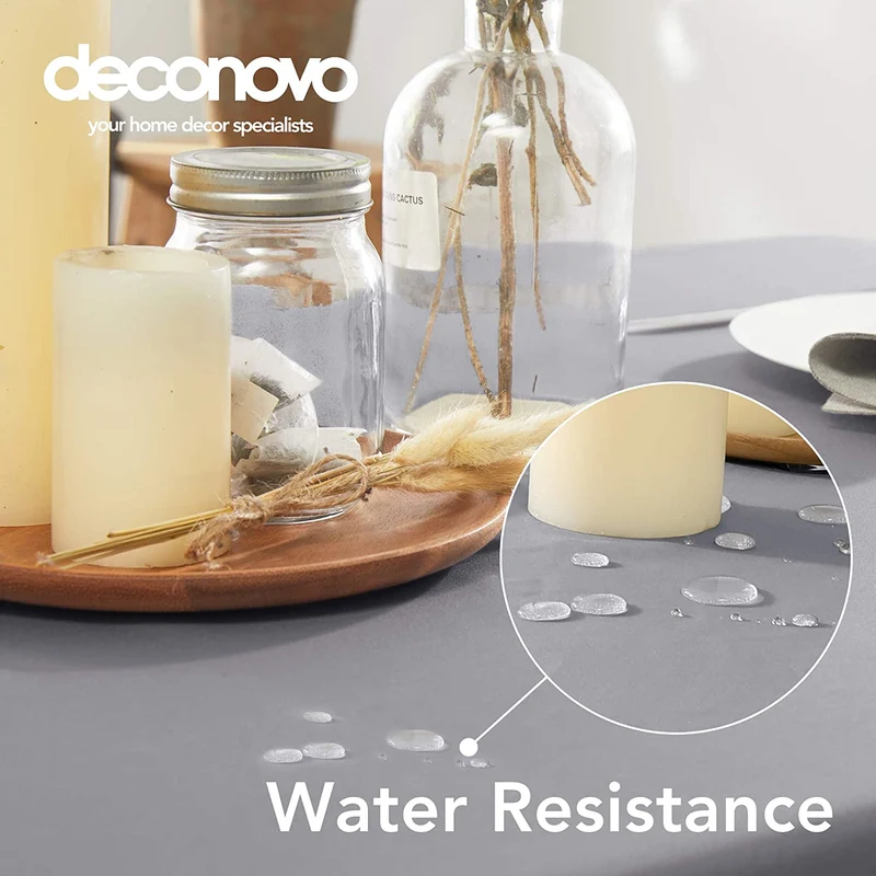 Deconovo Lotuseffekt Wasserabweisend Tischdecke Tischwäsche