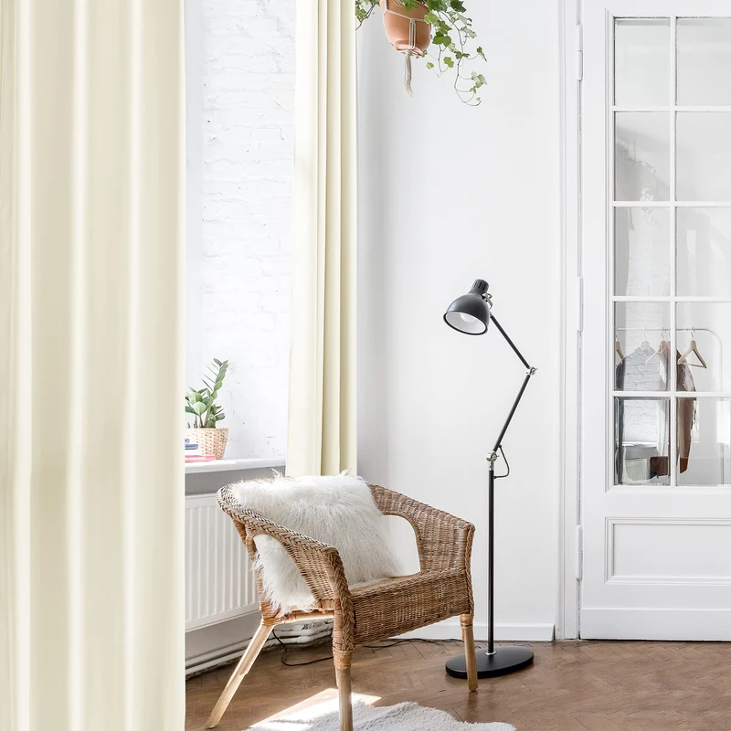 Deconovo Ösenvorhang Gardinen Oxford Vorhang Thermogardinen, 2er Set