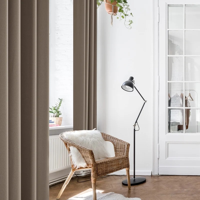 Deconovo Ösenvorhang Gardinen Oxford Vorhang Thermogardinen, 2er Set