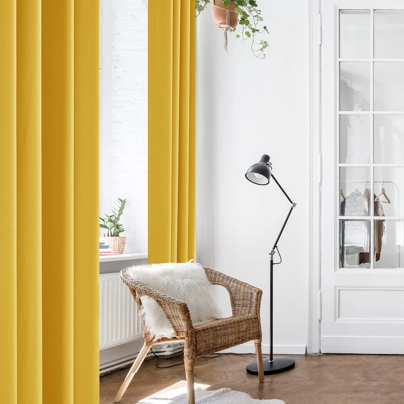 Deconovo Ösenvorhang Gardinen Oxford Vorhang Thermogardinen, 2er Set