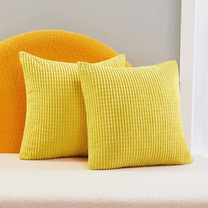 Deconovo Kordsamt Zierkissenbezug Dekorativen Kissenhüllen Weiches Massiv Schlafzimmer, 2er Set