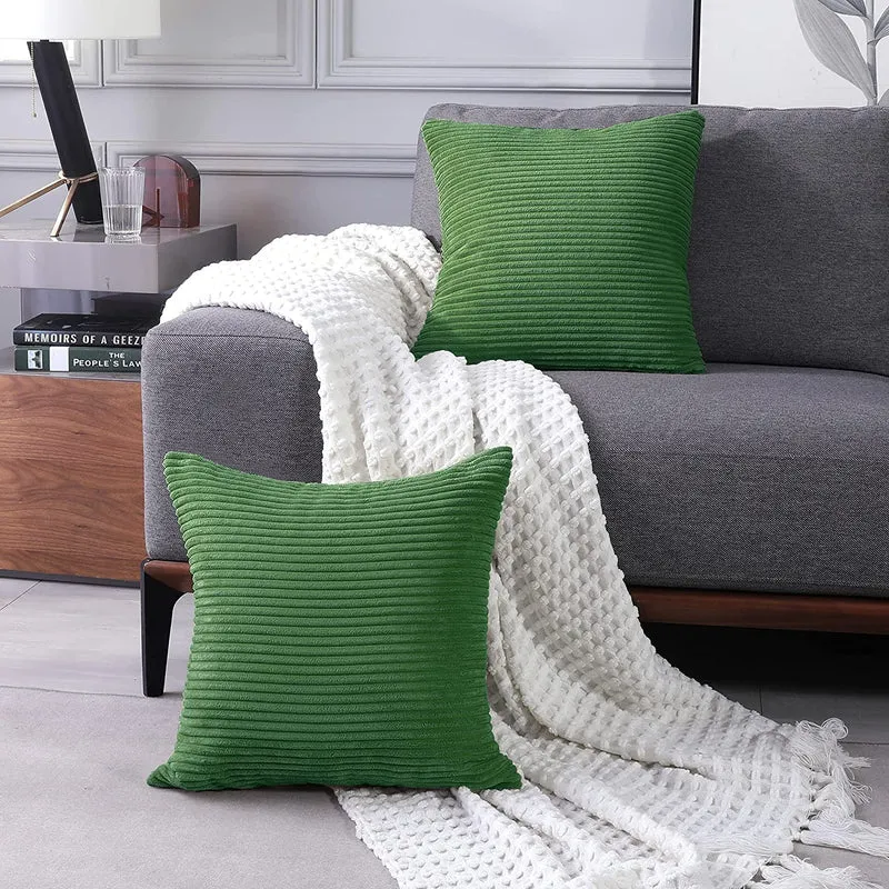 Deconovo Kordsamt Zierkissenbezug Dekorativen Kissenhüllen Weiches Massiv Schlafzimmer, 2er Set
