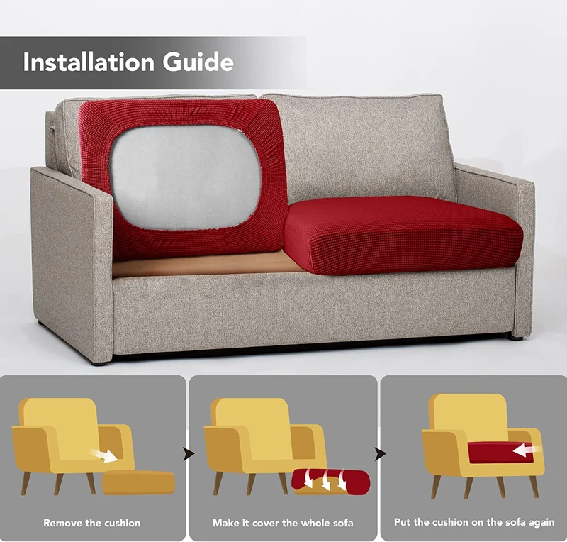 Deconovo Sofabezug Elastisch Weich Sofa Sitzbezug Polyester Verschleißfest Möbelschutz