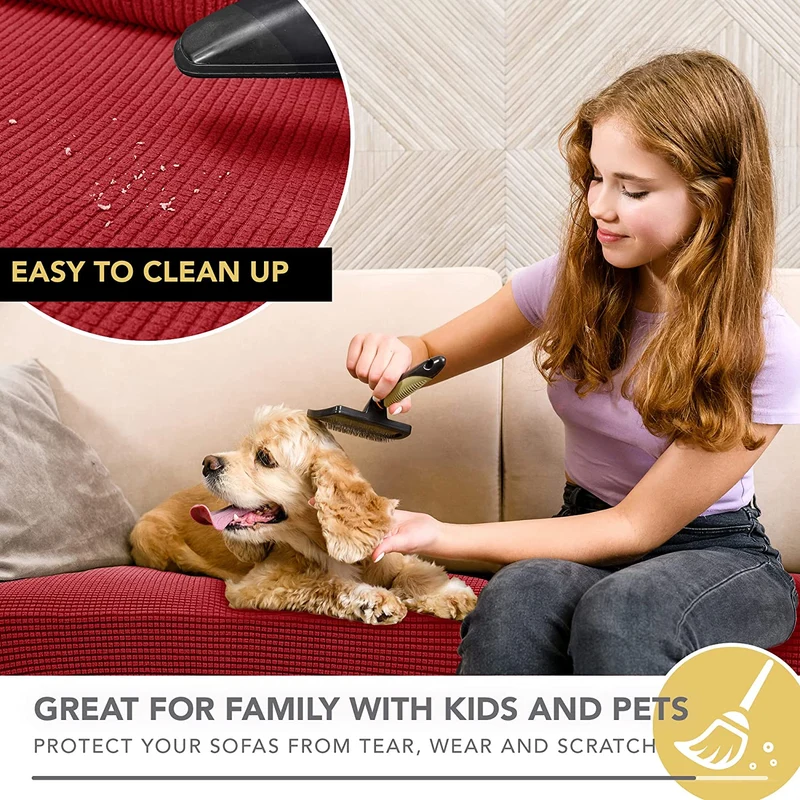 Deconovo Sofabezug Elastisch Weich Sofa Sitzbezug Polyester Verschleißfest Möbelschutz