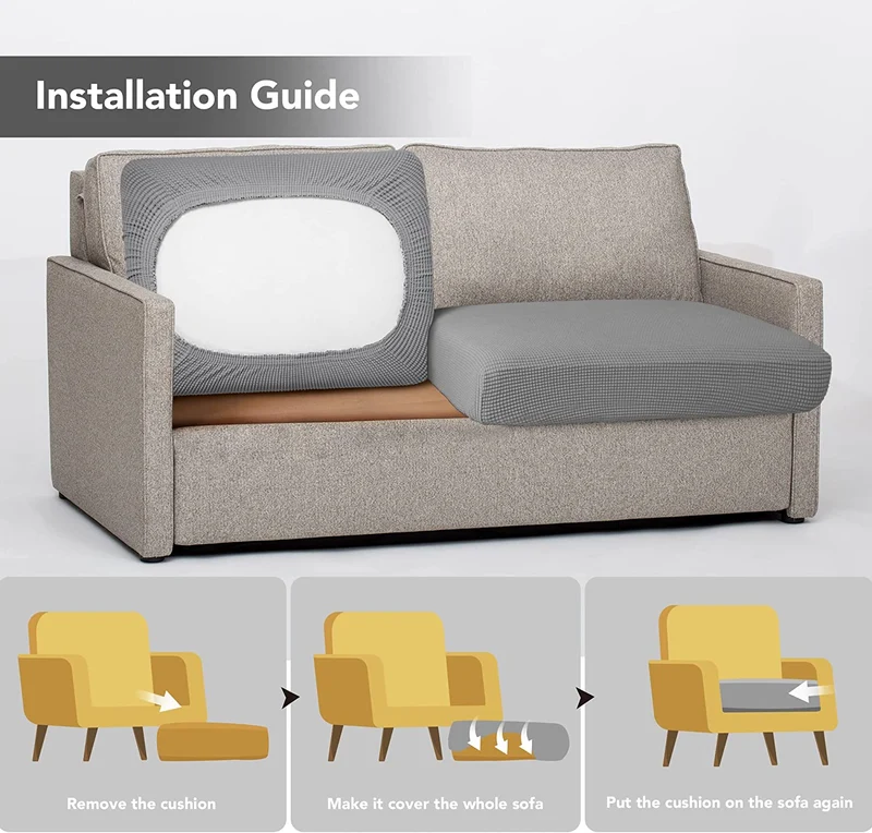 Deconovo Sofabezug Elastisch Weich Sofa Sitzbezug Polyester Verschleißfest Möbelschutz
