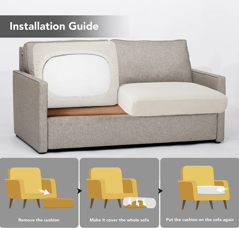 Deconovo Sofabezug Elastisch Weich Sofa Sitzbezug Polyester Verschleißfest Möbelschutz